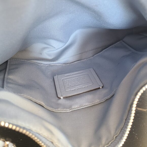 Coach Mia Blue Pebble Leather Shoulder Bag F73196 - Picture 9 of 10